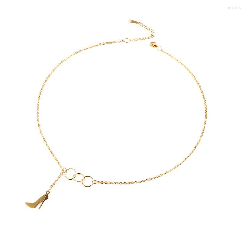 

Choker Minimalist Personalised Stainless Steel High-Heeled Shoes Pendant Necklace For Women Elegant Fine Jewelry Gift