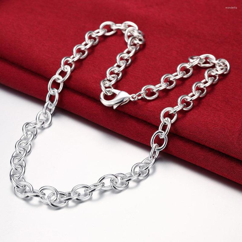 

Chains 925 Silver Color Necklace For Woman Men Fashion Charm 18 Inch Fine Chain Luxury Jewelry Lady Party Wdding Gift
