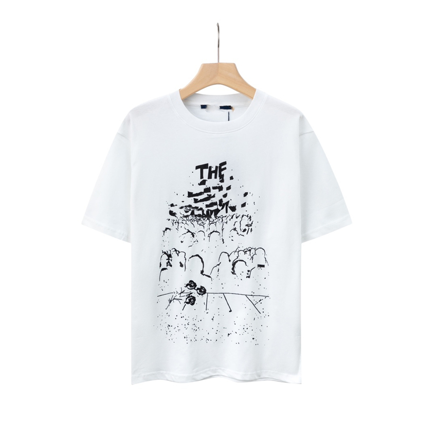 

Fashion Men's T-Shirts 2023 Louiseity Soft Cotton Short Sleeve Round Neck Wrinkle proof Preshrunk Letter Logo Loose Student Casual Couple T-Shirt Viutonity 011-07
