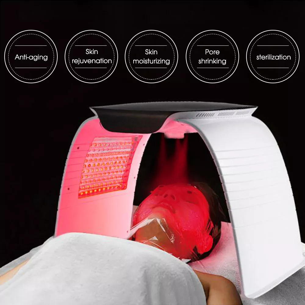 

beauty items salon use 7 color pdt led light therapy far infrared light PDT with steam mask facial skin rejuvenation machine