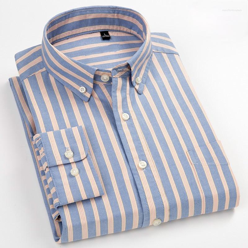 

Men's Casual Shirts Cotton 8XL Oxford Striped Plaid Longsleeve Shirt For Men Dress High Quality Pure Color Business Button Up, 18-206 white shirt