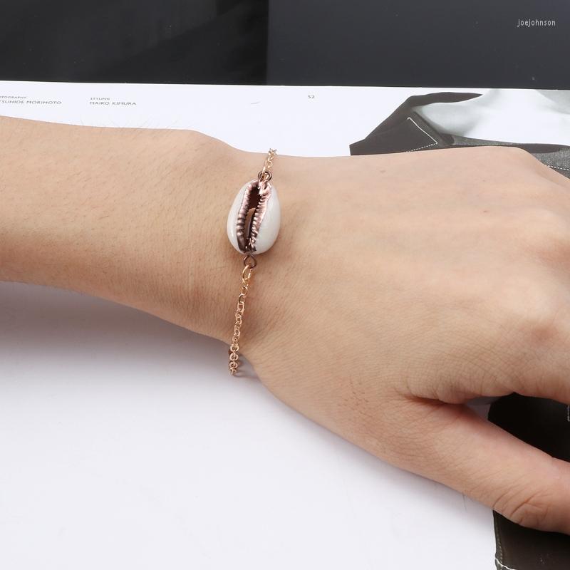 

Charm Bracelets Genuine Cowrie For Shell Bracelet Adjustable Chain Women Beach Fashion Jewel C1FC