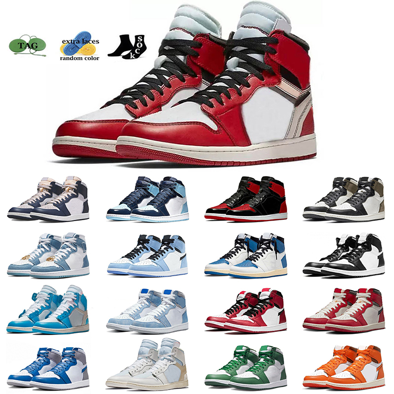 

Basketball Shoes Jumpmans 1 Men Women University Blue Sneakers Reverse Mocha Trainers Jogging Fashion Chicago High Og Black White Phantom 1s With Sock 2023, #43