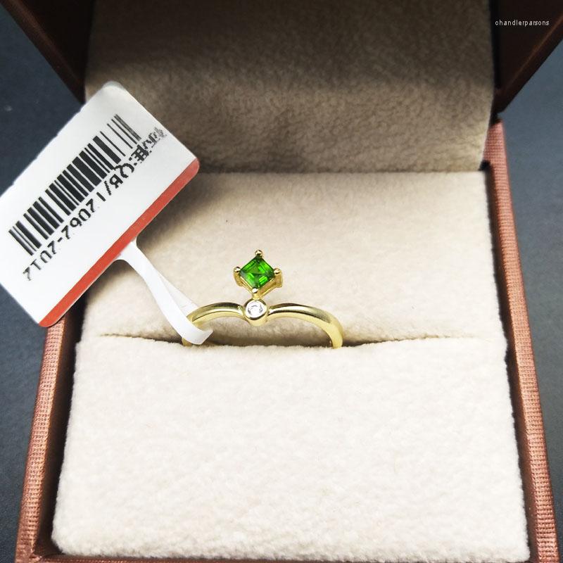 

Cluster Rings 925 Silver Natuarl Diopside Girl Fashion Jewelry Women Ring Plant J030301agt