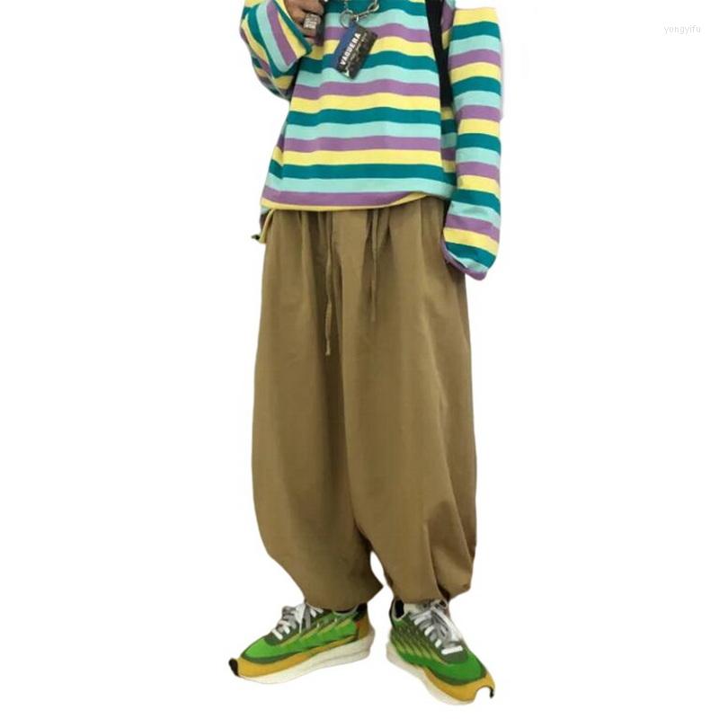 

Men's Pants Elastic Waist Loose Bloomers Wide-Leg Oversize Spring And Autumn Overalls Men's Casual, Khaki