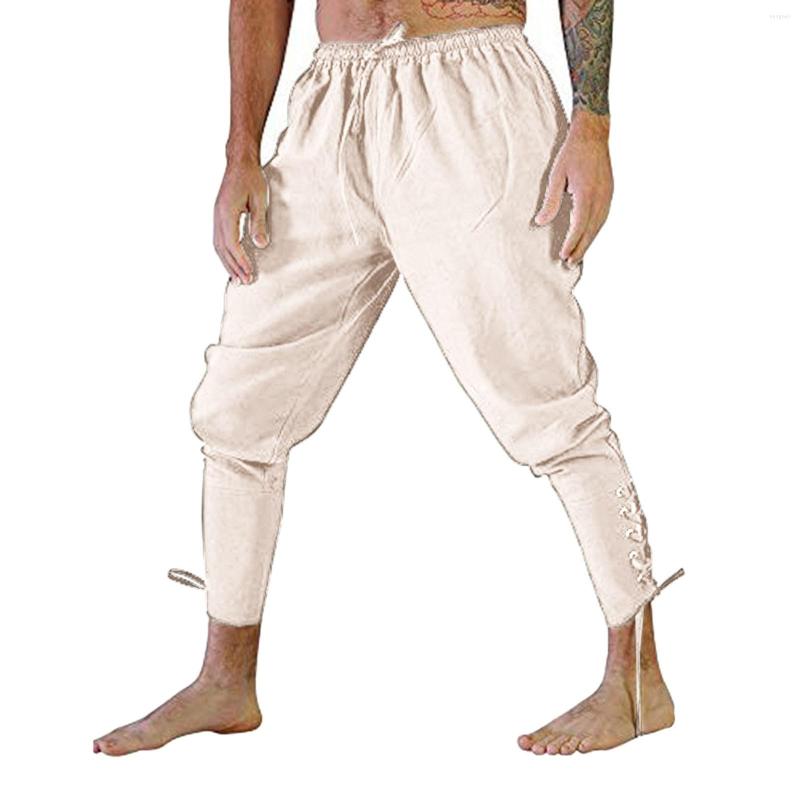 

Men's Pants Mens Medieval Retro Ankle Strap Trousers Jean Cut, Brown