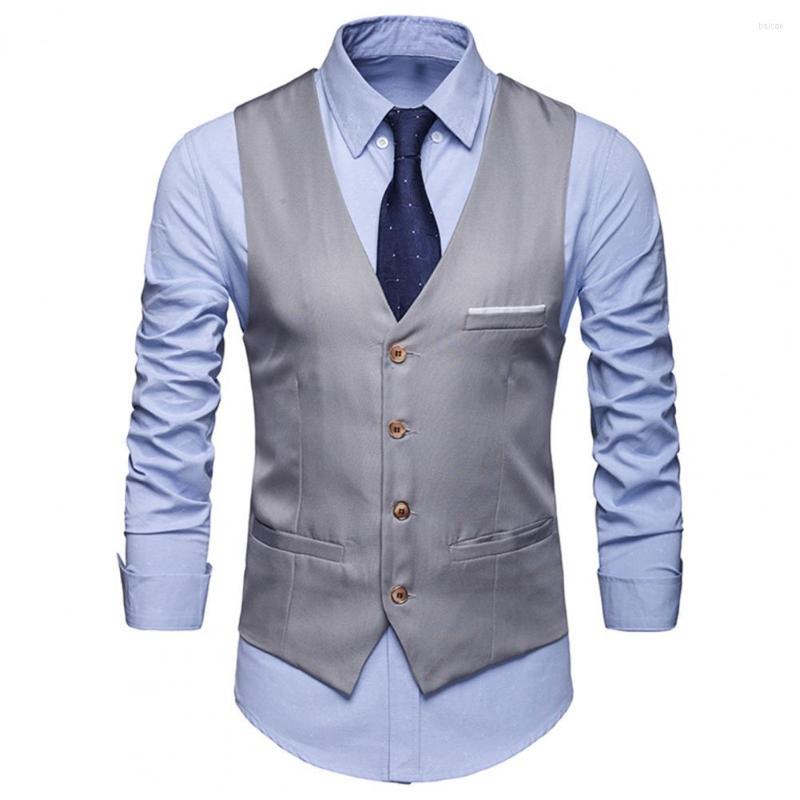 

Men's Vests Men Waistcoat Vest Pockets Removable White Strips Suit Classic Business Wedding 2023, Grey