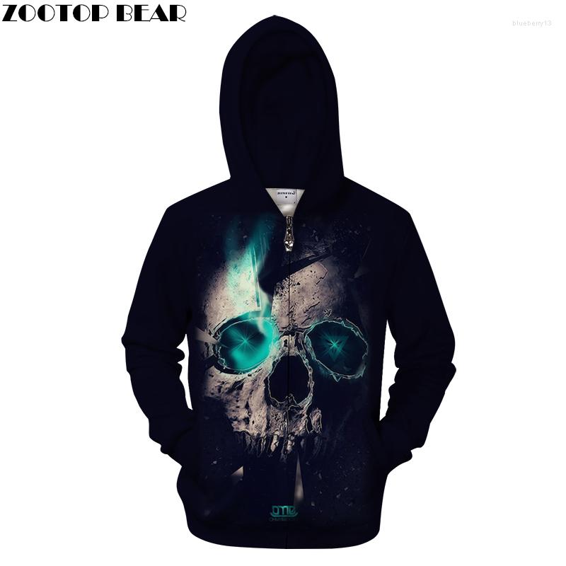 

Men' Hoodies Blue Light Skull Men 3D Zip Hoody Zipper Sweatshirts Harajuku Tracksuit Quality 6XL Hooded Pullover Drop Ship ZOOTOPBEAR, Zip573