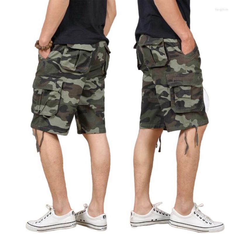 

Men's Shorts 2023 Youth Cargo Male Summer Casual Five-Point Pants Loose Straight Camouflage Multi-Pocket, Blue