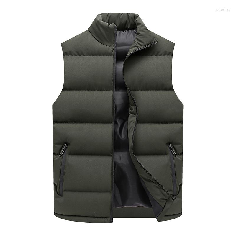 

Men's Vests Men Cotton Winter Jackets Mens Thick Sleeveless Coats Male Warm Padded Waistcoat Veste Homme Casacas Para Hombre, Black