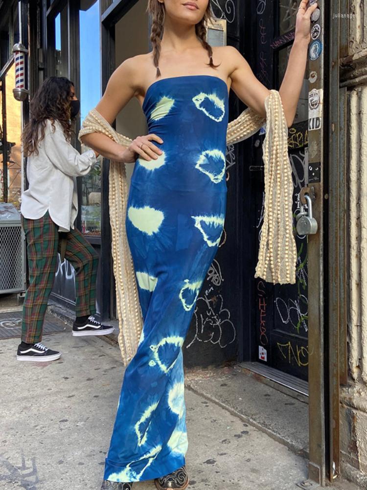 

Casual Dresses Women Strapless Beach Printed Bodycon Tube Long Dress 2023 Summer Clothes Wholesale Items For Business Streetwear, Beige