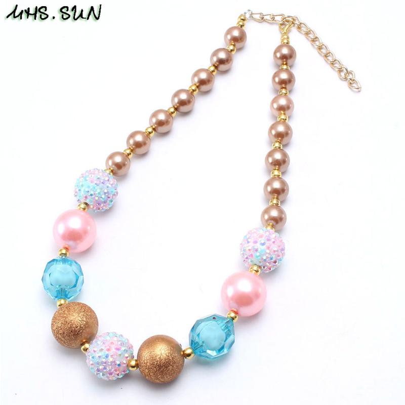 

Choker Chokers MHS.SUN Cute Design Baby Girls Bubblegum Beads Necklace Fashion Style Kids Party Chunky Jewelry For GiftsChokers