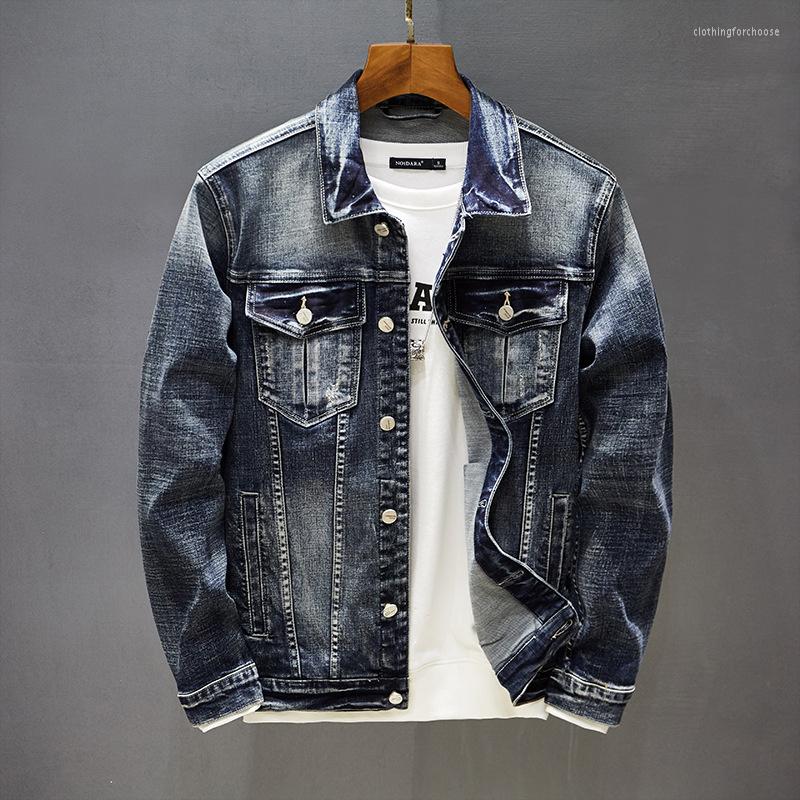 

Men's Jackets Men's Spring Harajuku Jeans Jacket Buttons All-match Personality Loose Lapel Small Fresh Streetwear Handsome Trend Hip Hop, As shown in figure