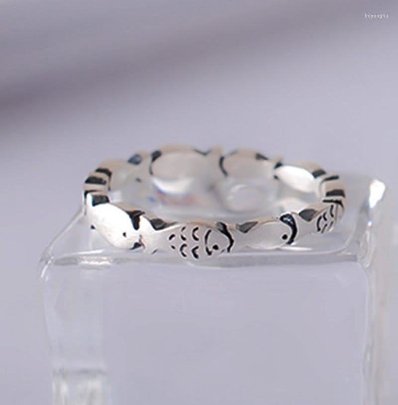 

Wedding Rings Silver Color Fish For Women Adjustable Size Fashion Jewelry Anillos Mujer