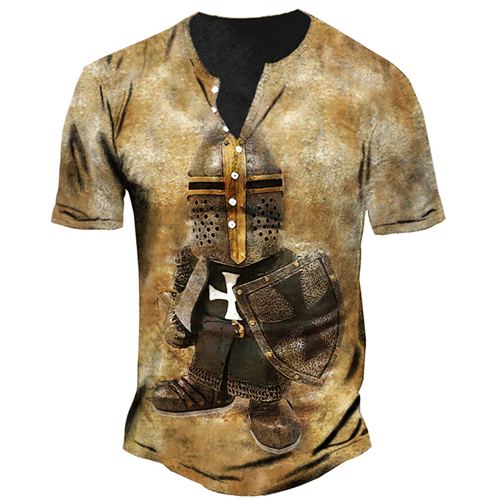 

Men' T-Shirts Cotton Vintage T-Shirt for Knights Templar Top 3D Printed 5XL Button Up Loose Tee Sleeves Oversized Clothing 230217, 7kouzft-0062