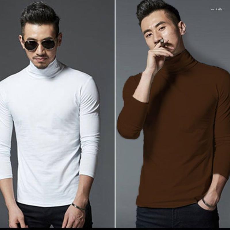 

Men's T Shirts Fashion Men's Casual Slim Fit Basic Turtleneck Pullover Bottoming Shirt Male Autumn Winter Tops Solid Thick Warm Clothing, Red