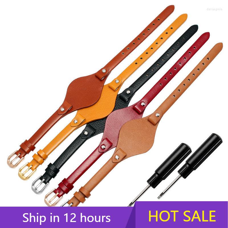 

Watch Bands For ES3060 ES3565 ES2830 ES3077 ES3262 ES4176 ES4119 8mm Women Girl Slim Cowhide Wrist Band Bracelet Strap