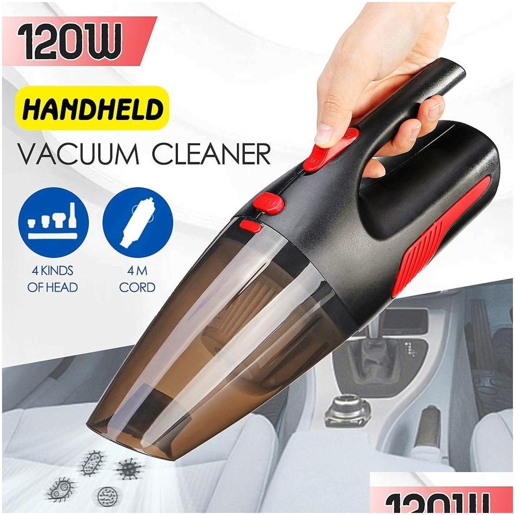 newest portable handheld car vacuum cleaner cordless/car plug 120w 12v 5000pa super suction wet/dry vaccum cleaner for car home1