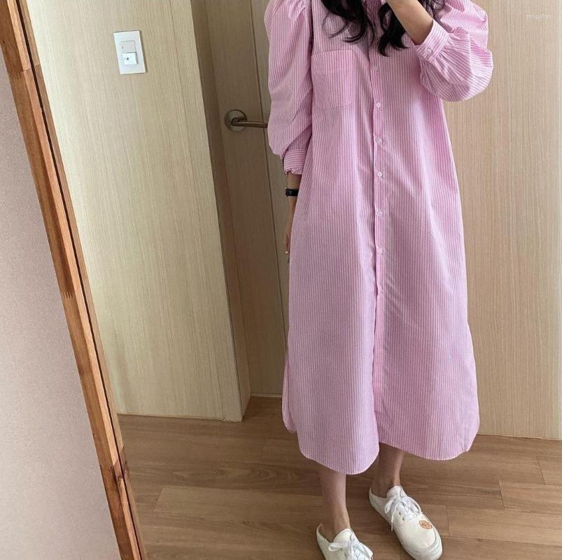 

Casual Dresses 2023 Woman Long Shirt Dress Cotton Korean Fashion Clothing White Plus Size Big Spring Sleeve Loose, Color as picture