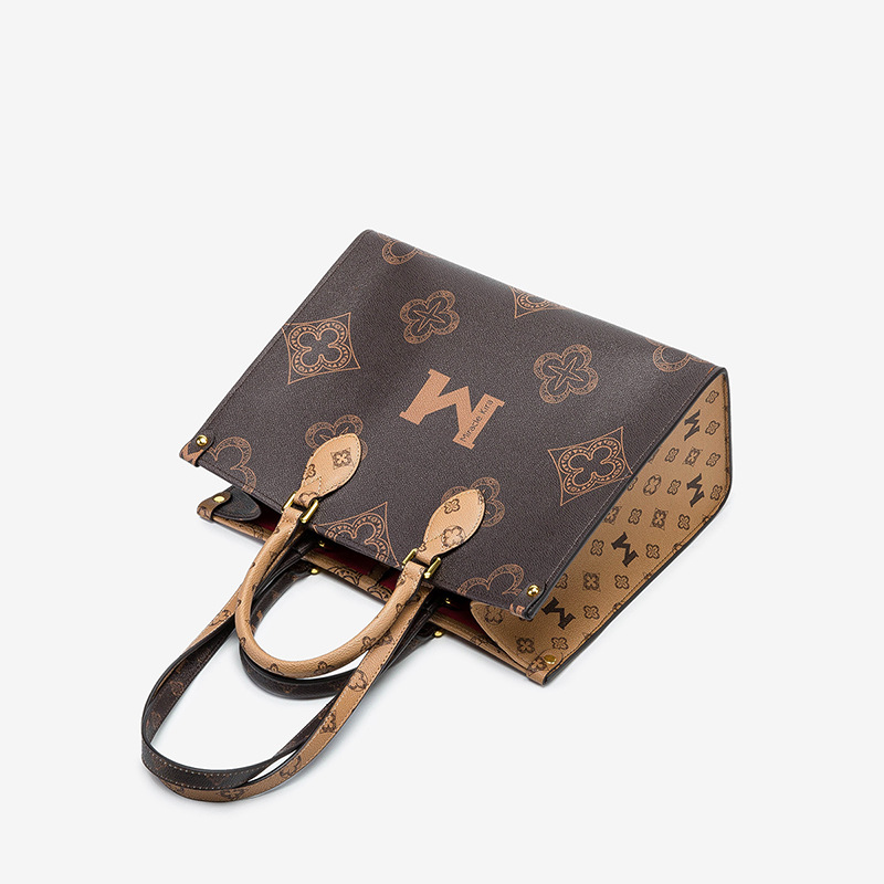

Women Designer Handbags Casual Tote Pu Leather Purses Ladies Handbag Luxury Crossbody Messenger Shoulder Bags Chain Bag Good Quality L007, Brown flower