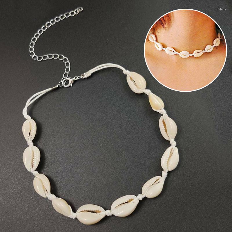 

Choker 1pc Handmade Rope Sea Shell Necklace Beads Beach Pendant Seashell Jewelry Decoration Accessories Girls Gift