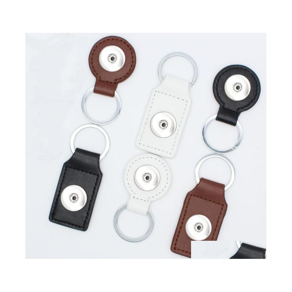 

Key Rings Circle Square Pu Leather Keychain Jewelry 18Mm Snap Buttons Pendant Chain Car Bag Snaps Keyring Drop Delivery Dhln7