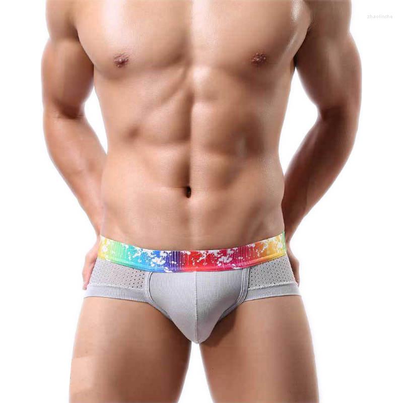 

Underpants Mesh Underwear Breathable Briefs For Men Sexy U Bulge Pouch Modal Men's Soft Triangle Panties Hombre, Black