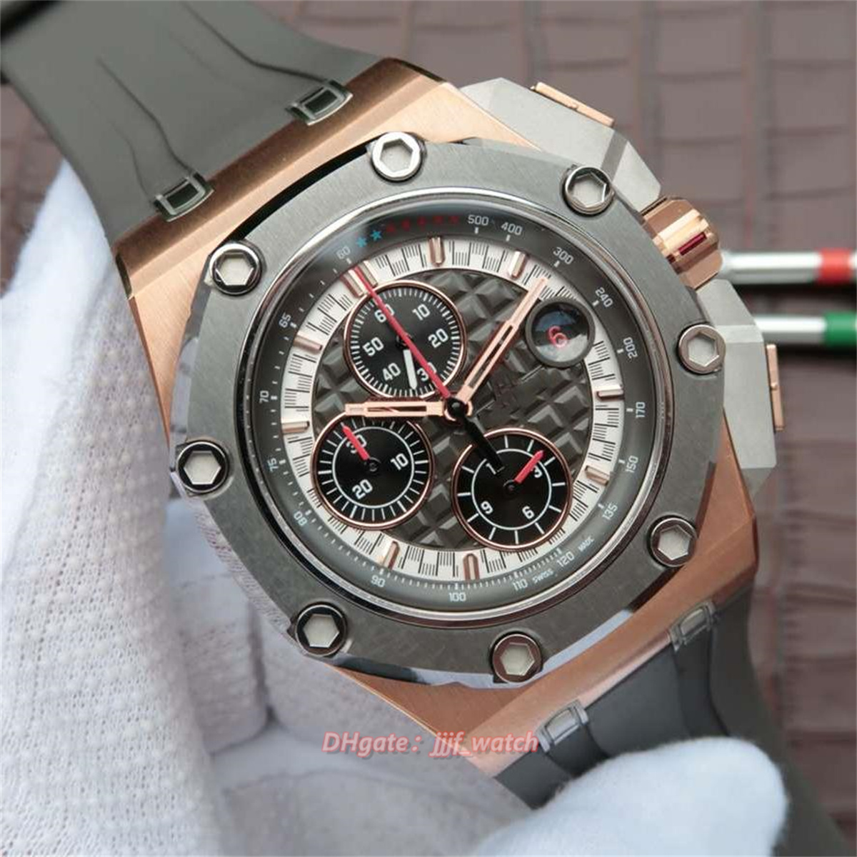 

JF 26568 Mechanical Watch 44mm 3126 movement titanium alloy back cover, As shown