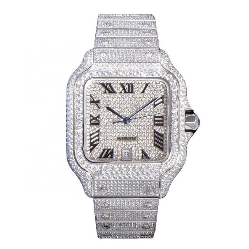 

High Quality Fashion Iced Out WatchesMens Wrist Luxury Round Cut Lab Gr H5SM, Mix