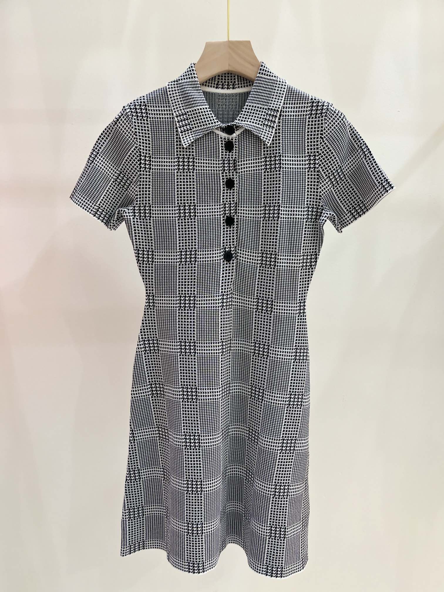 

2023 Gray Plaid Print Women' Dresses Brand Same Style Women' Runway Dresses DH21