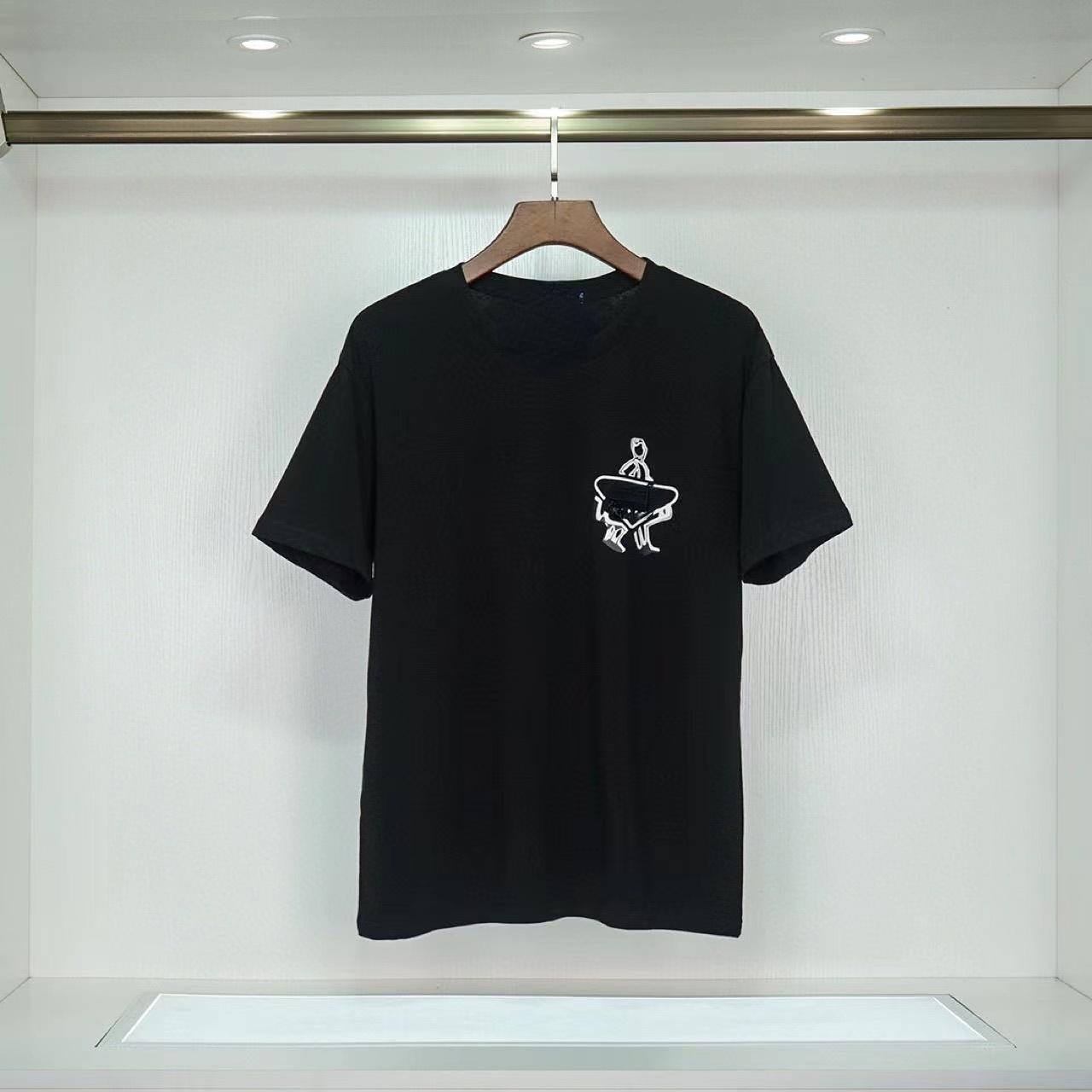 

23 New triangle label printed T-shirt OP43 male and female couples the same style round neck all match tide brand short sleeve classic style, Customize