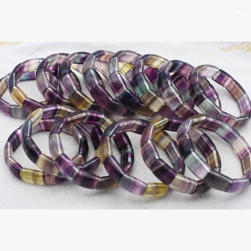

Bangle Natural Colorful Fluorite Bracelet Blue Green Purple Original Stone