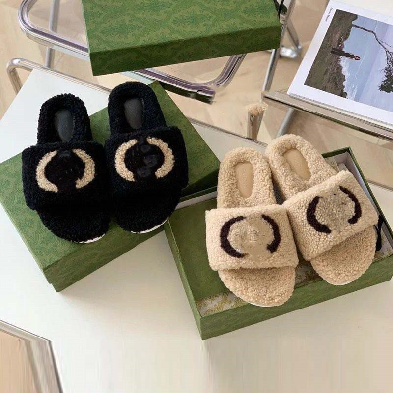 

Woman's Classics Designer fuzzy Slipper Lady Fashion Comfortable Fluffy Pantoufle Fur Slide Shoes Furry Embroidery Wool Slippers BB Warm Indoor Outdoor Winter 01