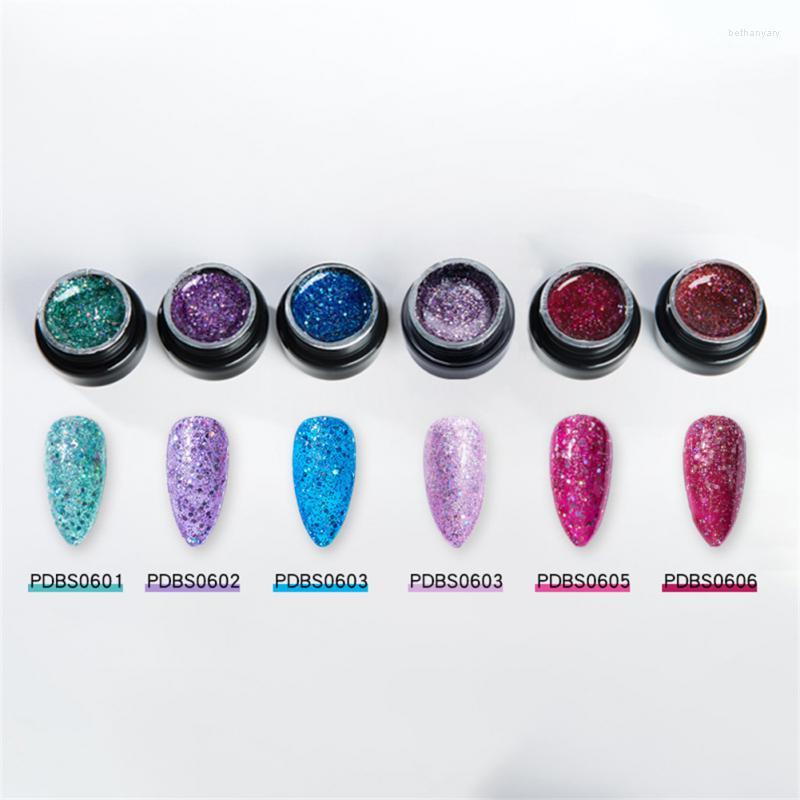 

Nail Gel Mobray Glitter Sequins Polish Glow In The Dark Shining Soak Off Long Lasting Art Hybrid Varnish, 01