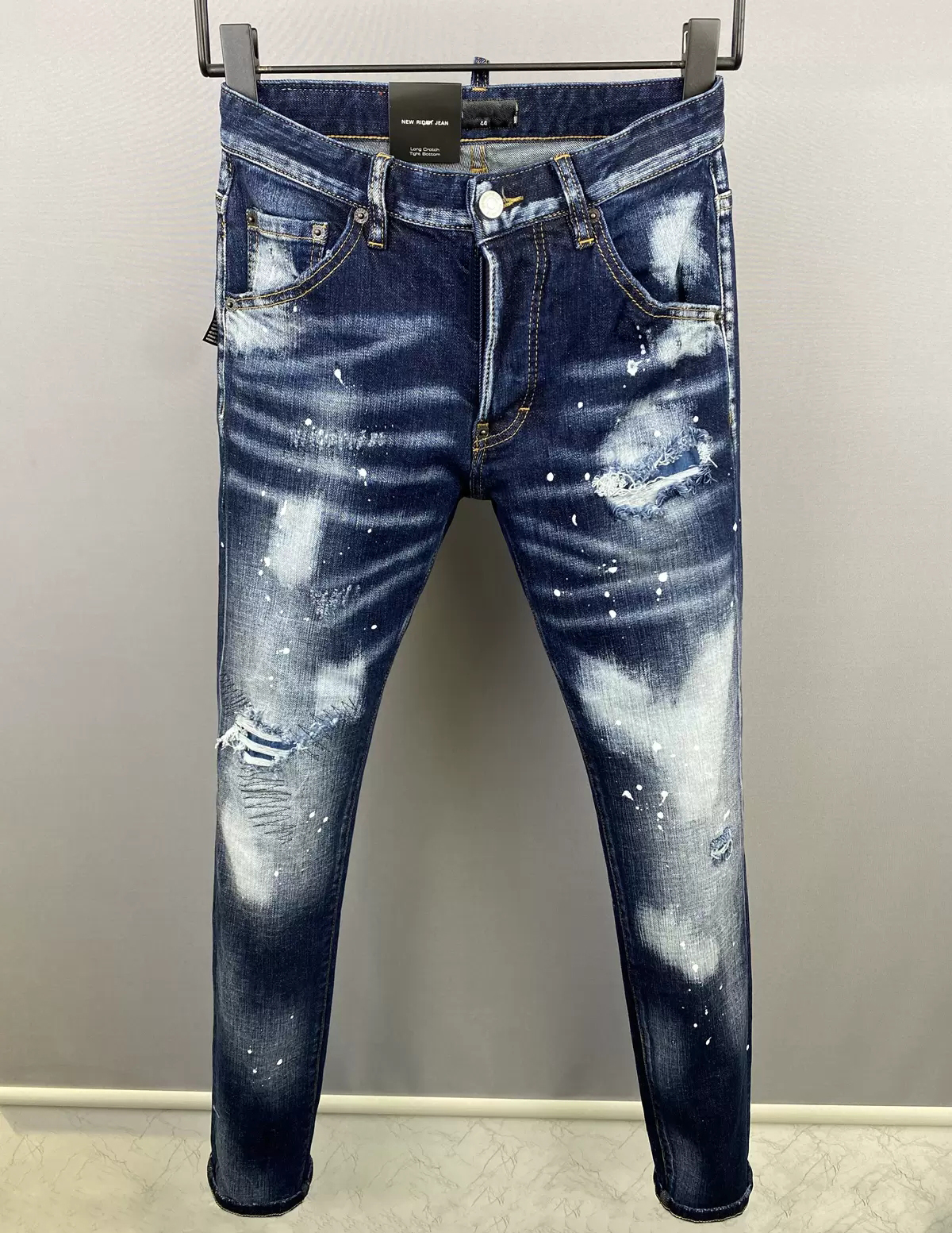 

DSQ COOLGUY JEANS Classic Man Jeans Hip Hop Rock Moto Mens Casual Design Ripped Jeans Distressed Skinny Denim Biker DSQ2 Jeans for men, 9837 blue