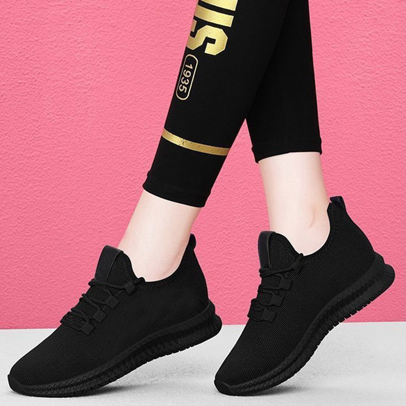 

Dress Shoes Women's Breathable Non-slip Platform Fashion Autumn Casual Korean Running Black Sneakers for Women 230217
