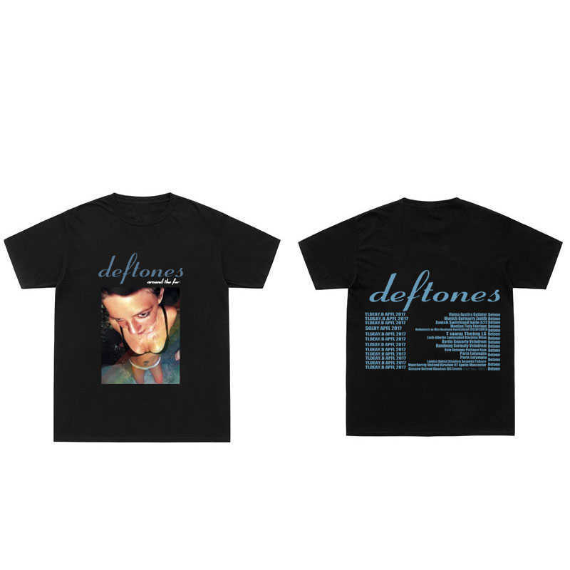 

Men's T-Shirts Deftones Around The Fur Tour Band Concert Tshirt Mens Punk Hippie Tee Men Women Fashion Retro Grunge T Shirts Male Streetwear J230217, Orange