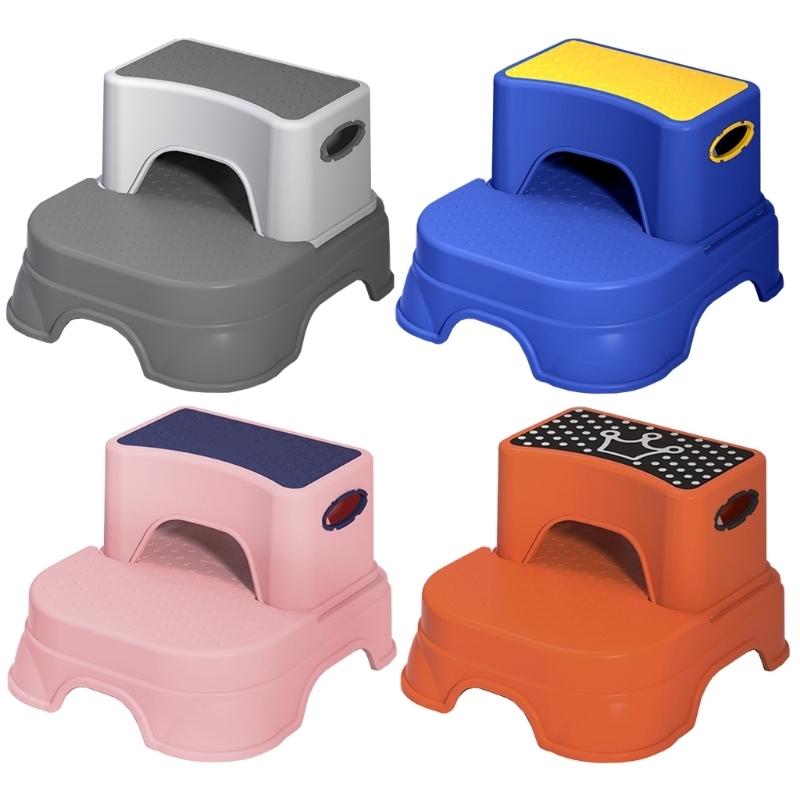 

Step Stools Double Layer Toddler Step Stool 2 in 1 Two Step Stool for Kids Detachable Bathroom Potty Stool for Toilet Potty Training 230217, Orange