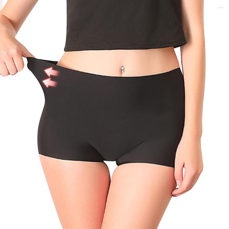 

Women's Panties Seamless Soft Boxers Women Ice Silk Ultra-thin Underwear Lingerie Knicker Short Under Skirt Cozy Boyshort, Black