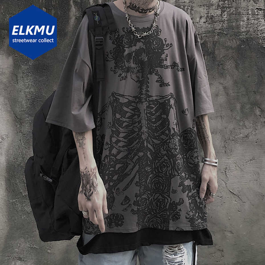 

Men's T-Shirts Punk Skull Tee Men Harajuku Hip Hop Oversized T Shirt Women Printed Fashion Plus Size Loose Short Sleeve Summer T-shirt L230217, White