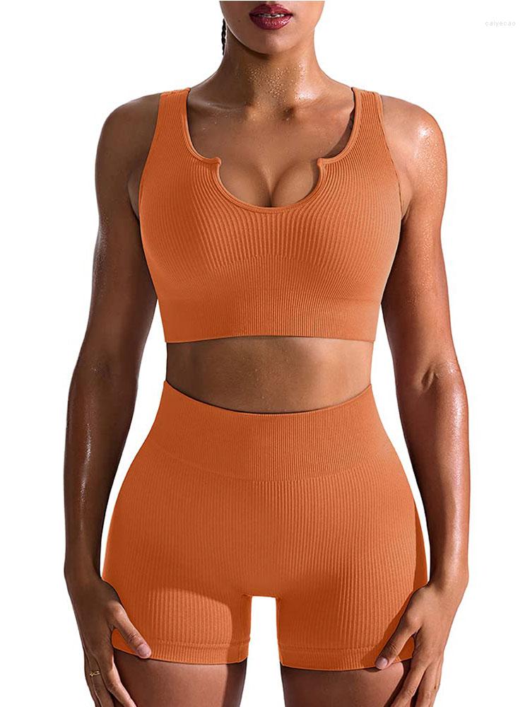 

Active Sets LZYVOO Yoga Women' Tracksuit Two Piece Set Women Gym Sportswear Sports Suit Seamless Fitness, Bra brown
