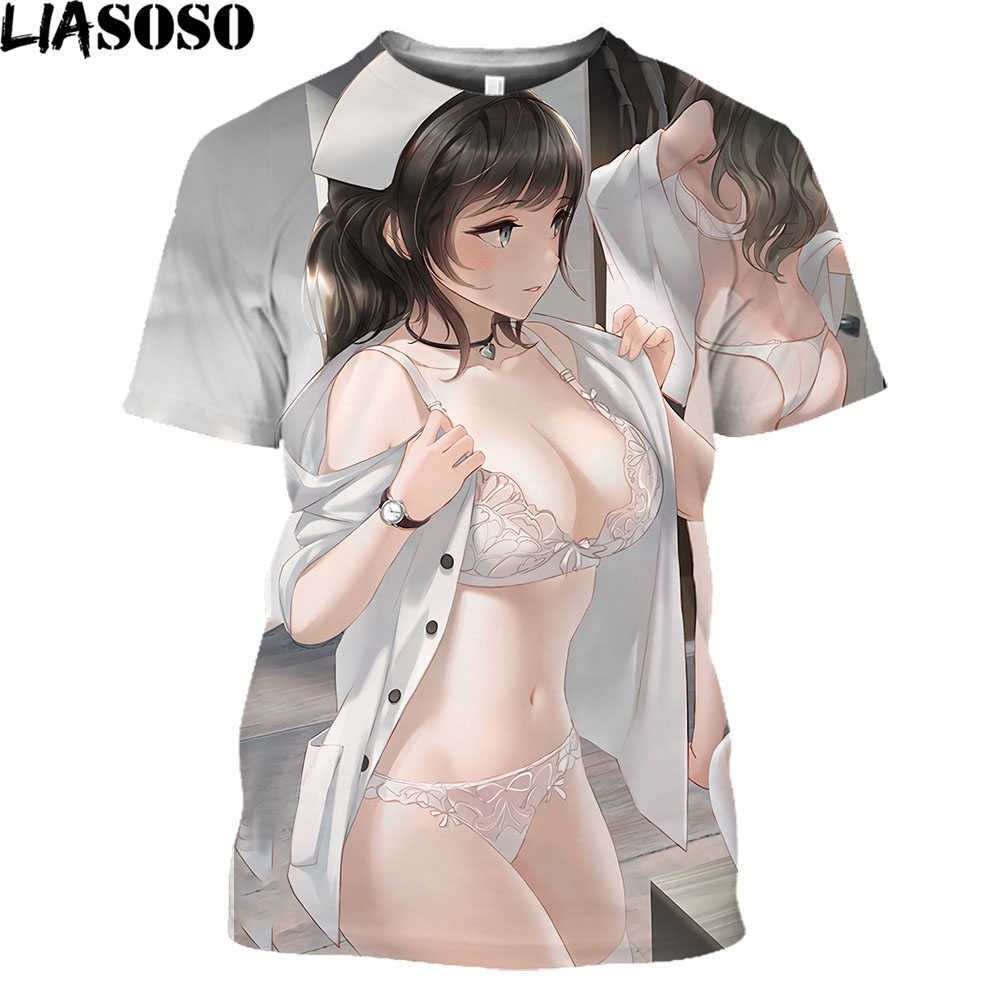 

Men's T-Shirts LIASOSO Anime Sexy Nurse Doctor Hot Sexy Body Loli Print Shirt 3D Summer Men Women T-shirt Holiday Otaku Clothing Maid Outfit L230217, Taaa50123