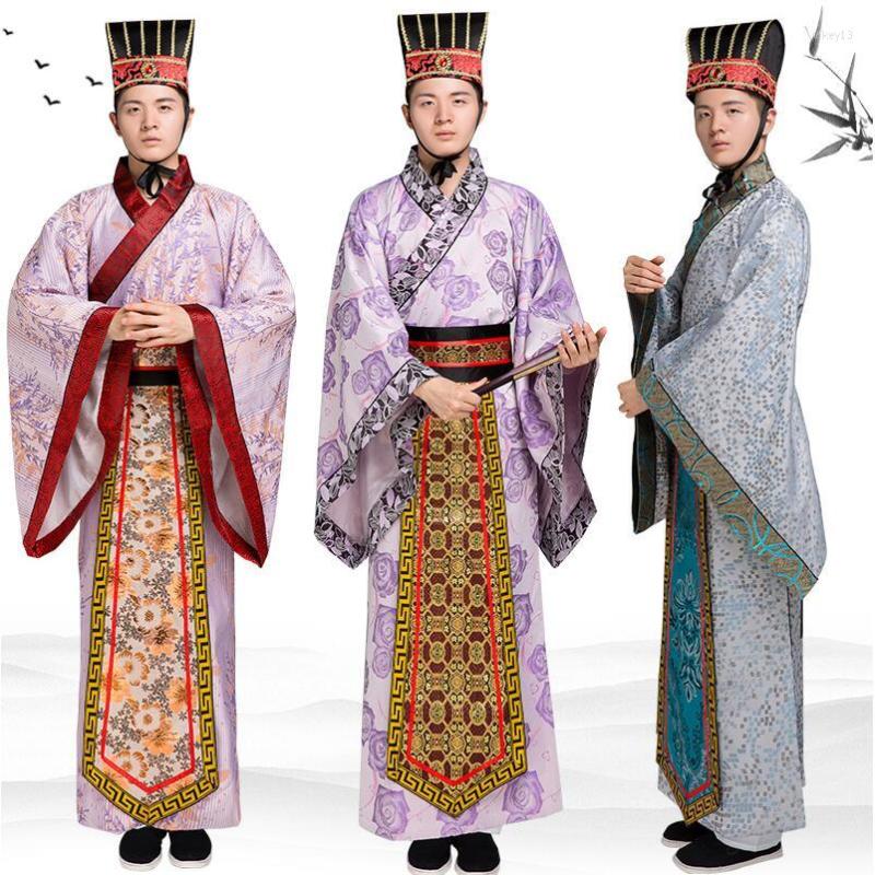 

Stage Wear Long Robe For Men Chinese Traditional Costume Male Hanfu Clothing National Ancient Scholar Gown TV Film Performance