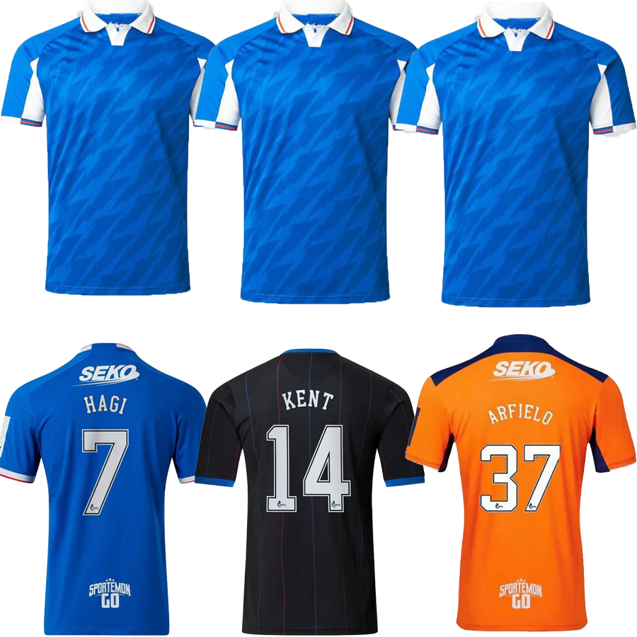 

2023 Rangers Soccer Jerseys Glasgow COLAK ROOFE LUNDSTRAM HAGI BARKER MORELOS TAVERNIER KENT TILLMAN FASHION JR Football Shirt Mens Jersey FIF, Blue
