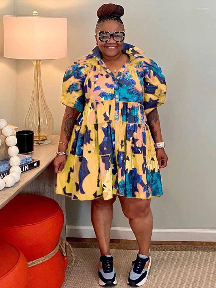 

Plus Size Dresses Women Shirt Dress Draped Cascading Summer Oversized Ladies Sexy Short Elegant Wholesale Bulk Drop, Orange