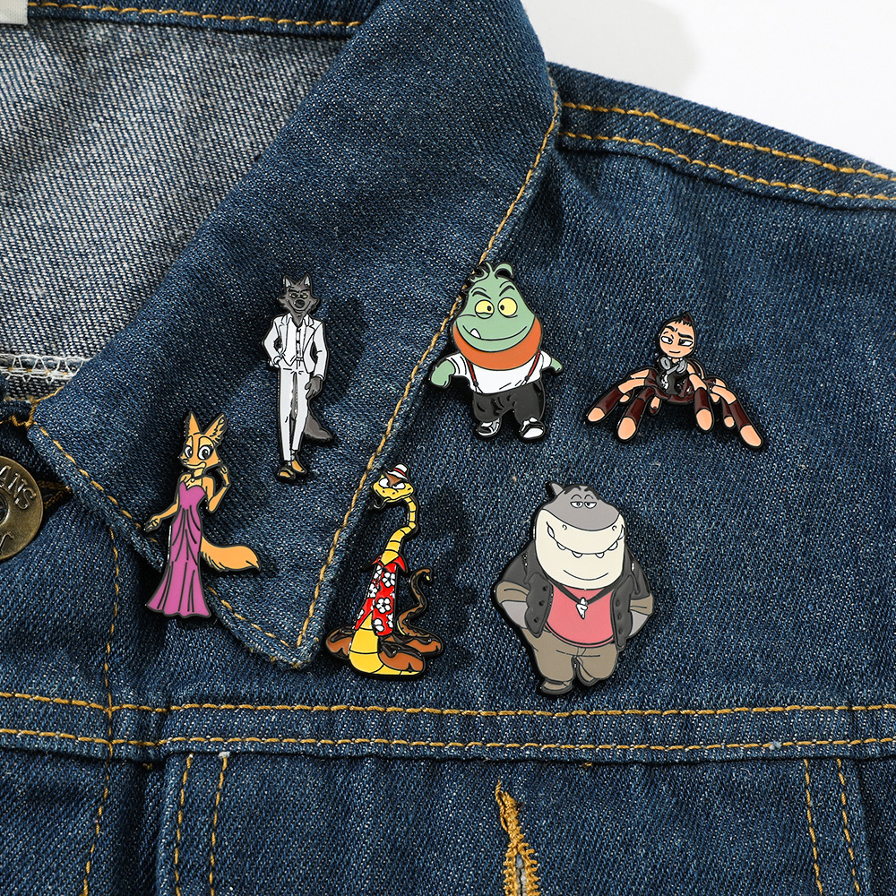 

Bad Guy Alliance brooch Shark Greedy Snake pin Cute Anime Movies Games Hard Enamel Pins Collect Metal Cartoon Brooch Backpack Hat Bag Collar Lapel Badges, Color #1