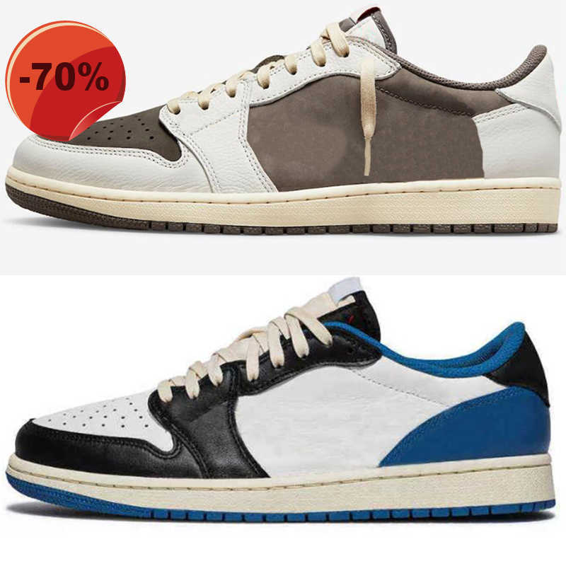 

Sandals Box With Mens Basketball Shoes 1 1s Big Size US 13 Low OG Fragment Reverse Mocha Sneakers women Sports Trainers shoe