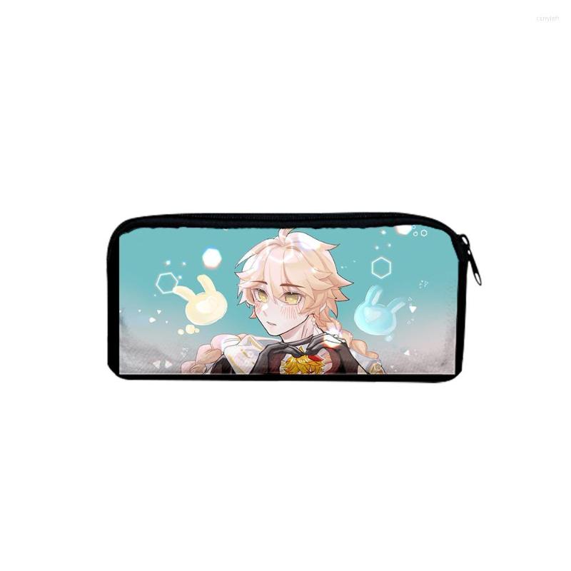 

Cosmetic Bags Pen Bag Genshin Impact Traveler Aether Boy Girl Pencil Box Child Stationery Storage Simple Student, As shown