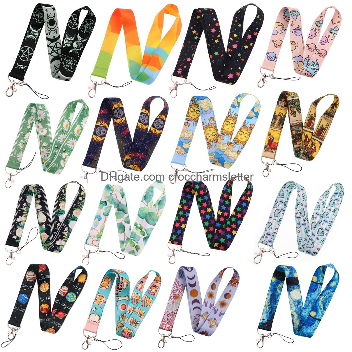 

Shoe Parts Accessories Triple Moon Lanyards For Key Flowers Neck Strap Card Badge Gym Keychain Lanyard Holder Diy Hanging Rope Phone Smtz1