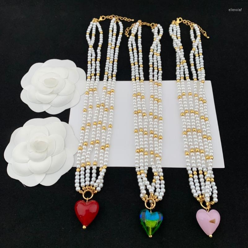 

Pendant Necklaces Multi Layer Pearl Color Love NecklacePendant Elle22